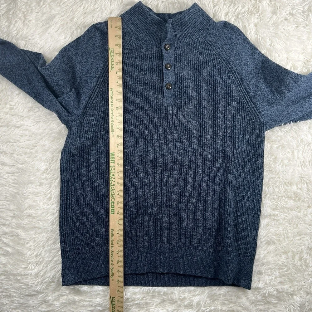 Gap‎ Henley Sweater Mens XL Knit Blue High Neck Long Sleeve Sweatshirt EUC